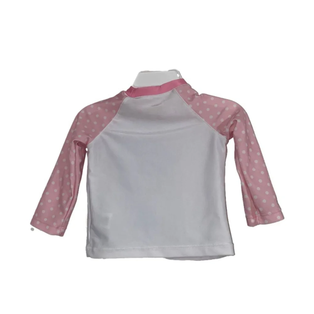 ⭐️3/$20 Girls Disney Minnie Mouse Swimsuit Rashguard 12 Months White Pink